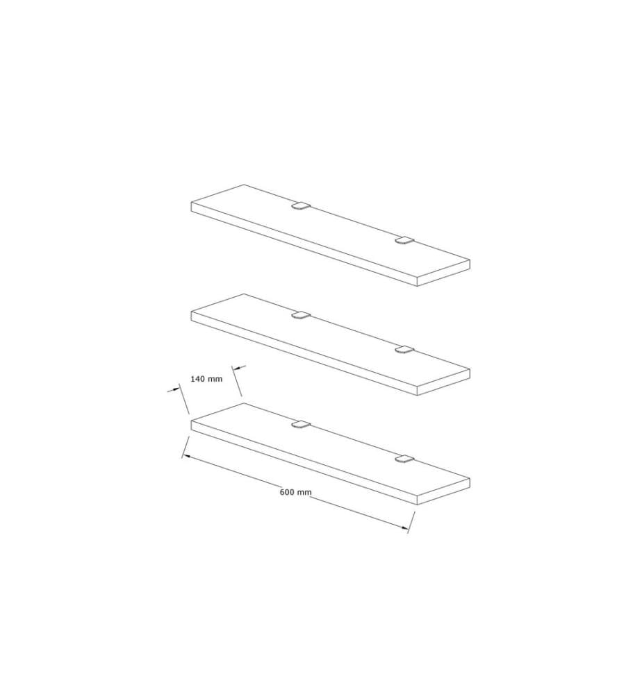Nussbaumfarbe, Wandregale, 1,8X60X14,5 cm, Melaminbeschichtete Partikelplatte