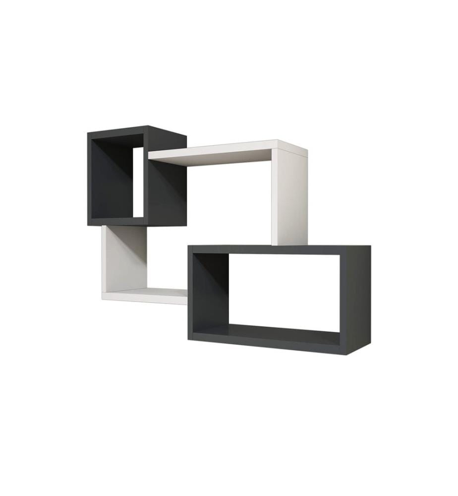 Bianco, Antracite, Mensole A Parete, 51X90.6X22 cm, Piastra Di Particelle Rivestita Di Melamina