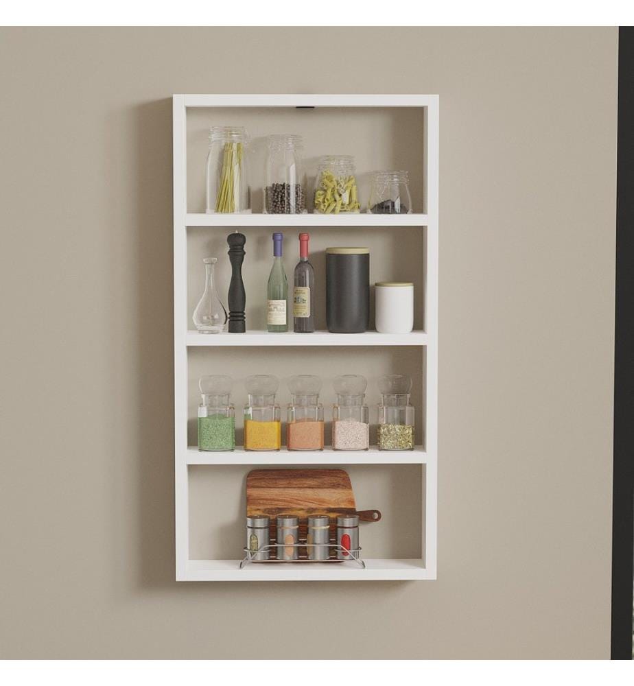 Étagère murale, blanche, panneau de particules 100 % mélaminé