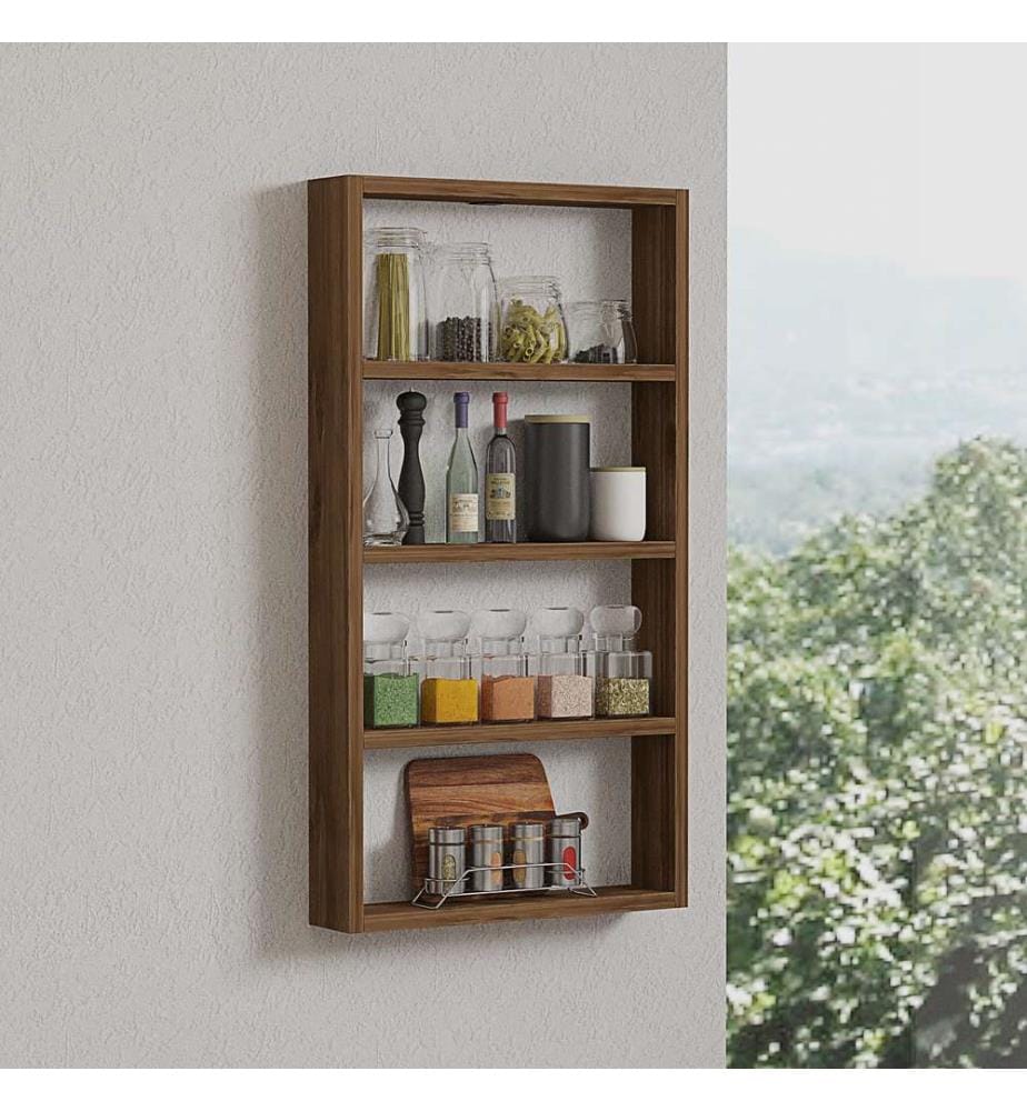 Wandregal, Walnuss, 100 % MELAMINBESCHICHTETE SPANPLATTE