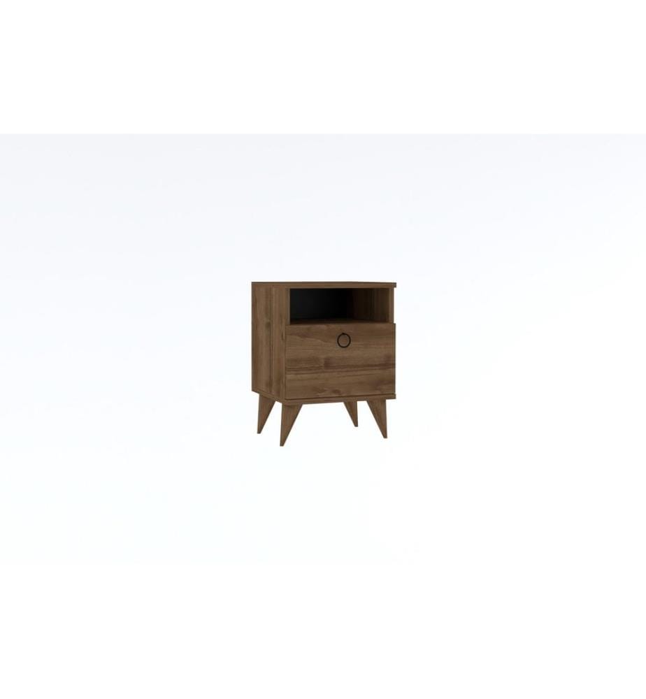 Nightstand, Walnut, Melamine Coated Particle Board