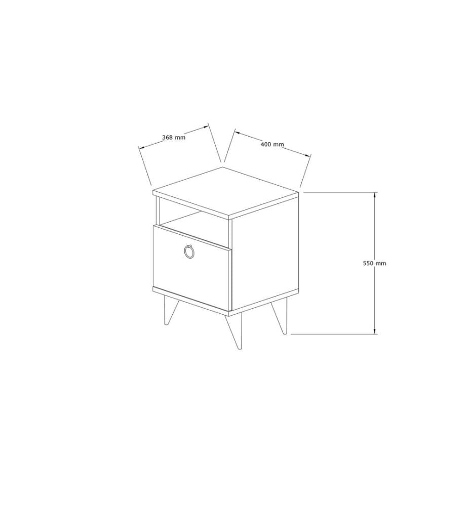 Nightstand, Walnut, Melamine Coated Particle Board