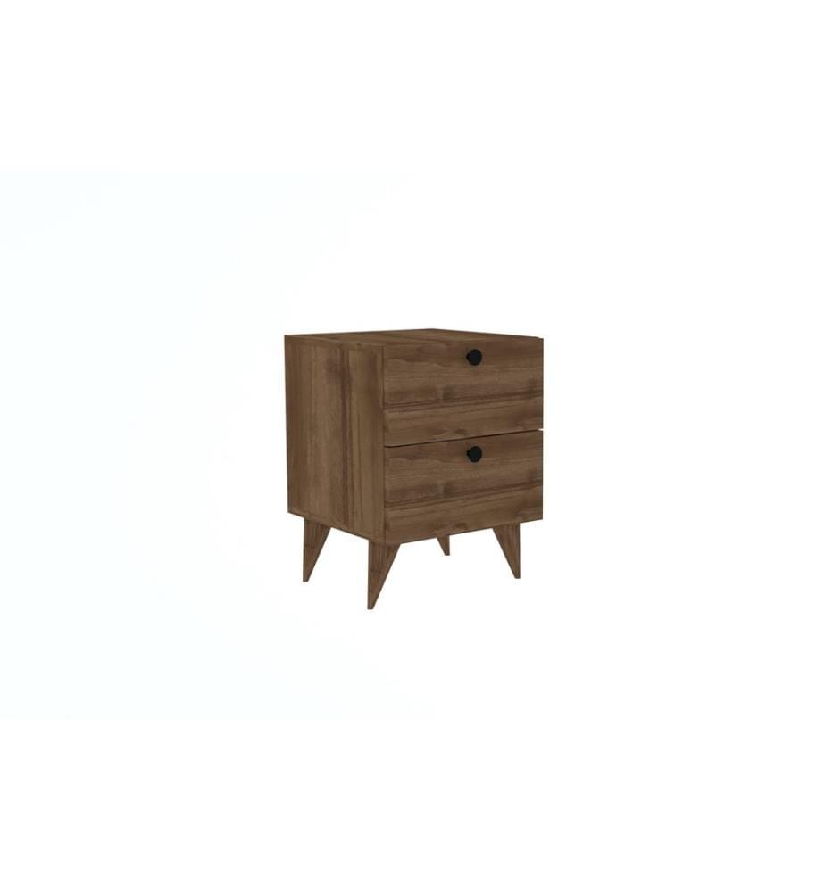 Nightstand, Walnut, Melamine Coated Particle Board