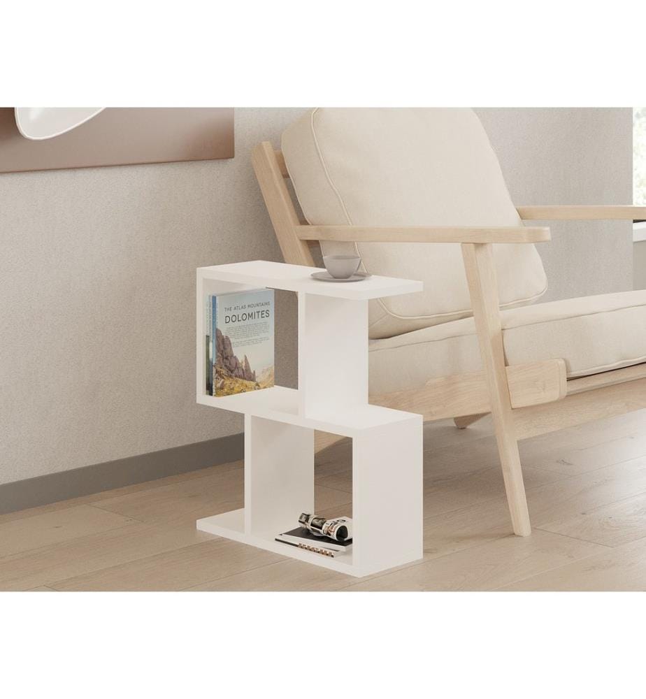 Side Table, White, Melamine Coated Particle Board