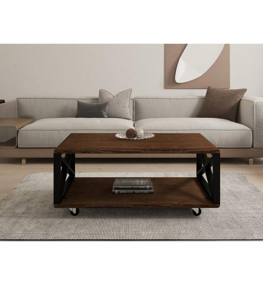 Couleur Noix, Tables Basses, 42,5X98X60 cm, De Bois De Pin
