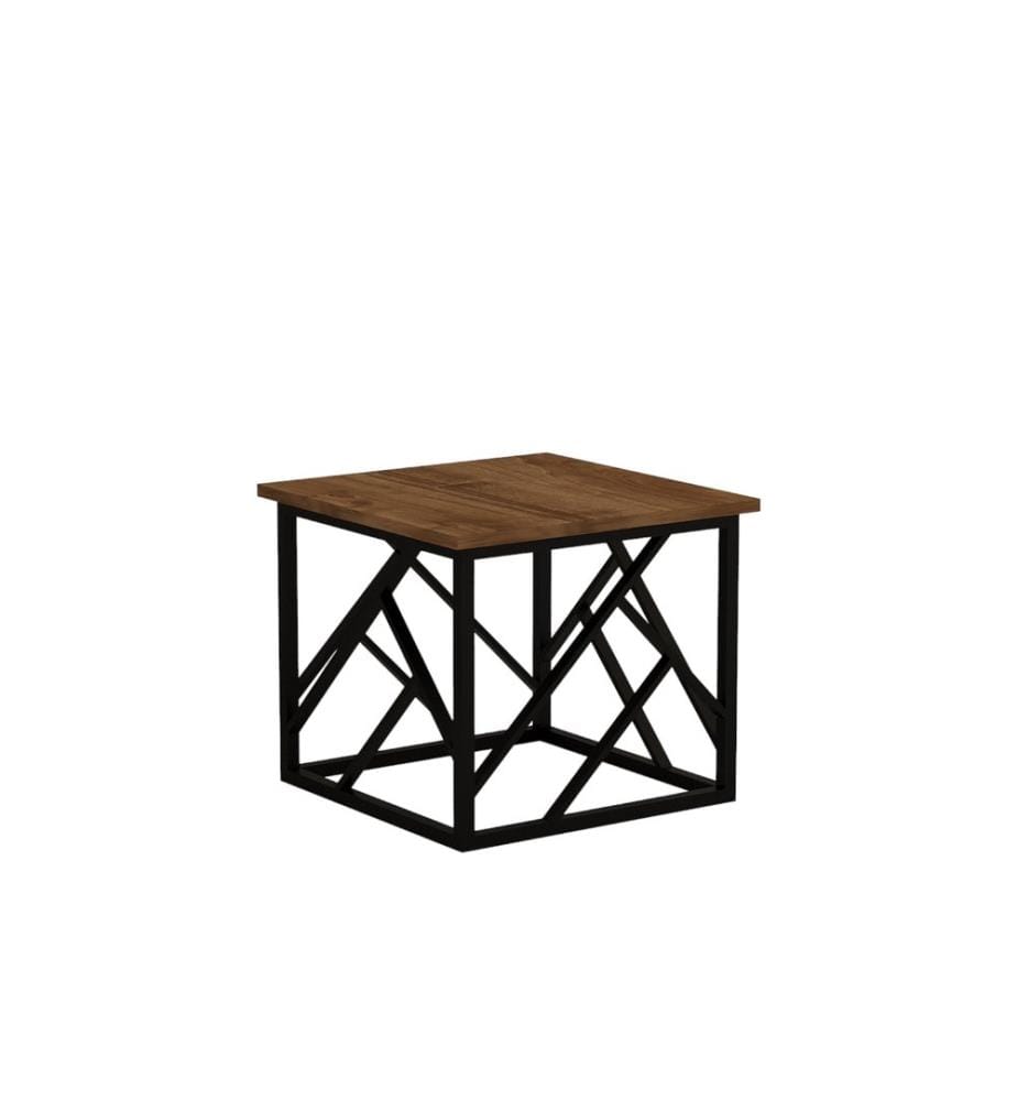 Nussbaum, Couchtische, 41,8X53,5X53,5 cm, Melaminbeschichtete Partikelplatte