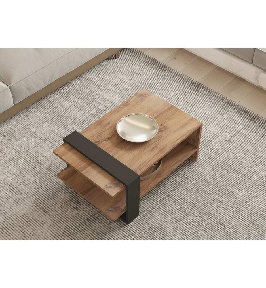 Antracite, Tavolini Da Caffè, 35X80X55 cm, Piastra Di Particelle Rivestita Con Melamina