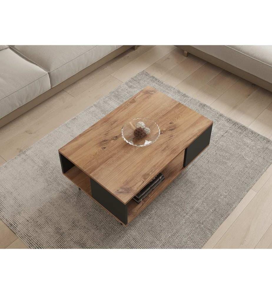 Coffee Table, WalnutBlack, Melamine Coated Particle Board