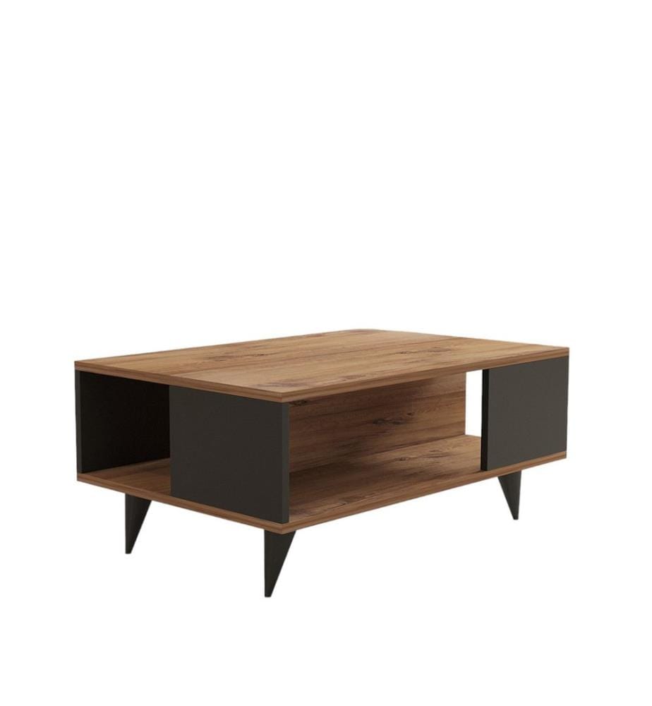 Coffee Table, WalnutBlack, Melamine Coated Particle Board
