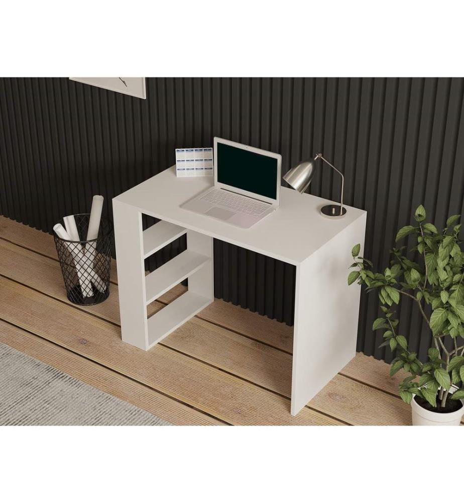 Study Desk, White, Melamine Coated Particle Board