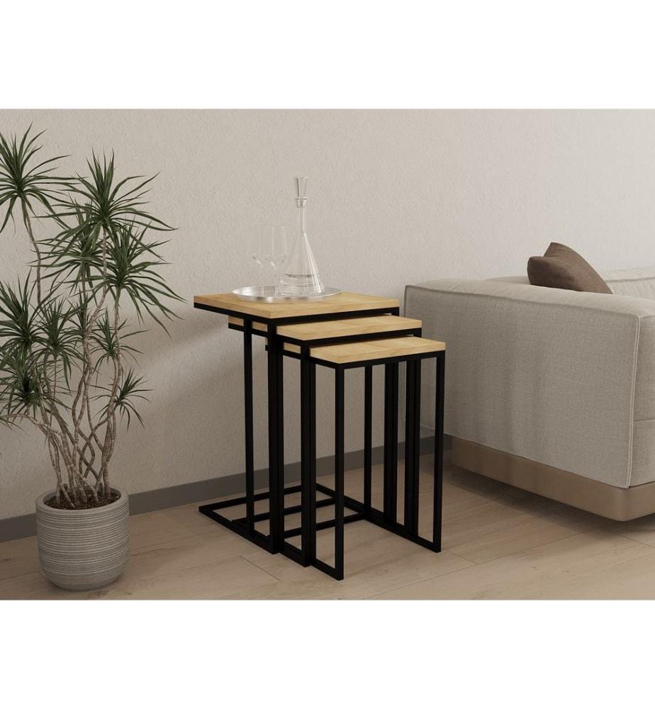 Saphir, Tables Basses, 61,8X40X40 cm, Assiette De Particules Enrobée De Mélamine