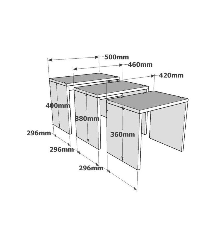 Anthracite, Tables Basses, 40X50X29,6 cm, Plaque De Particules Enrobée De Mélamine