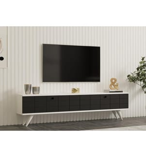Anthracite, Blancs, Armoires Tv, 35X160X25 cm, Plaque De Particules Enrobée De Mélamine