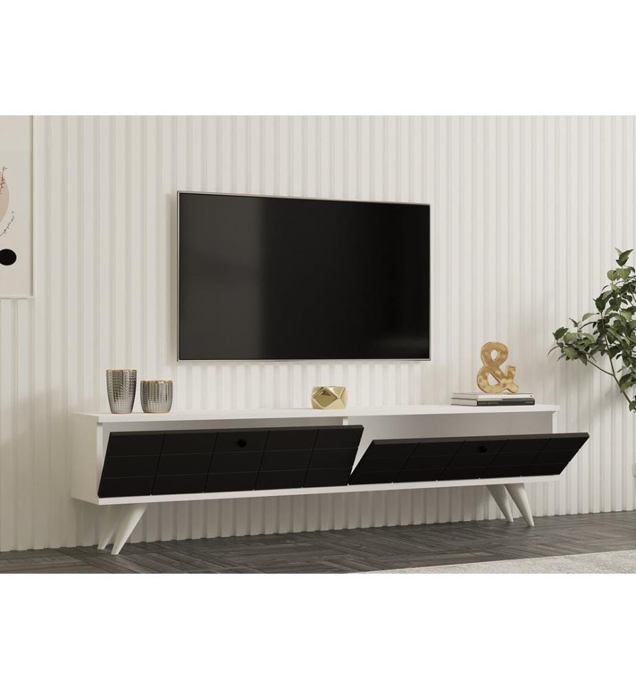 TV Stand, AnthraciteWhite, Melamine Coated Particle Board