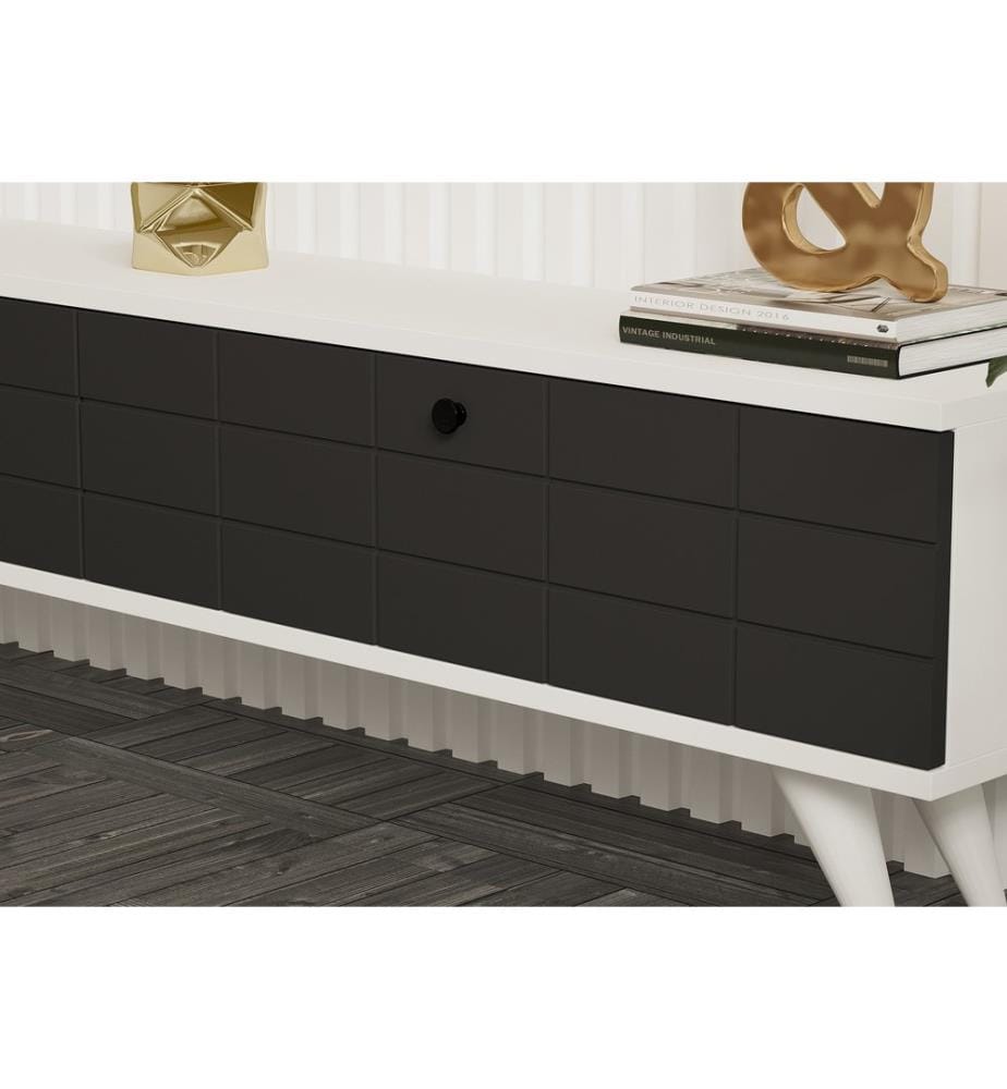 TV Stand, AnthraciteWhite, Melamine Coated Particle Board