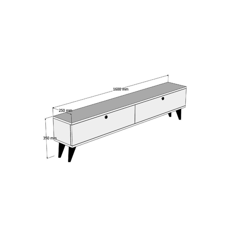 TV Stand, Whitewalnut, Melamine Coated Particle Board