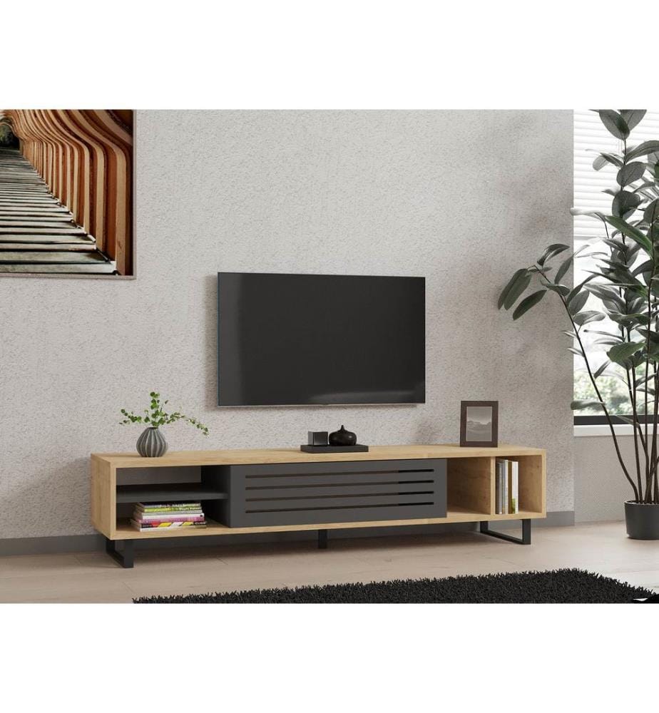 TV Stand, SapphireAnthracite, Melamine Coated Particle Board