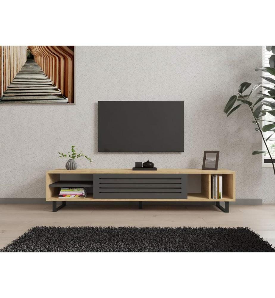 TV Stand, SapphireAnthracite, Melamine Coated Particle Board