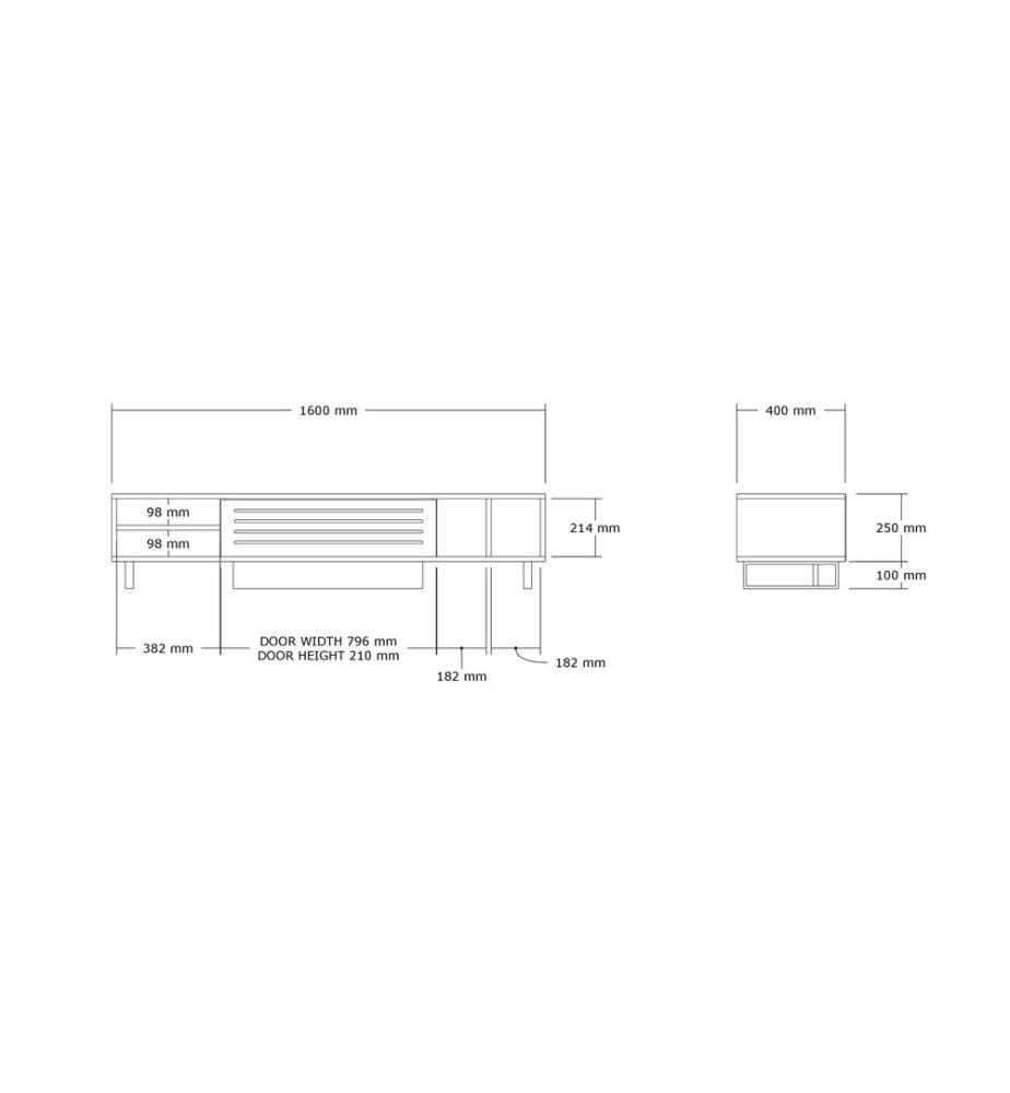 TV Stand, SapphireAnthracite, Melamine Coated Particle Board