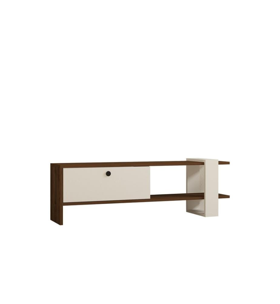 TV Stand, WalnutWhite, Melamine Coated Particle Board