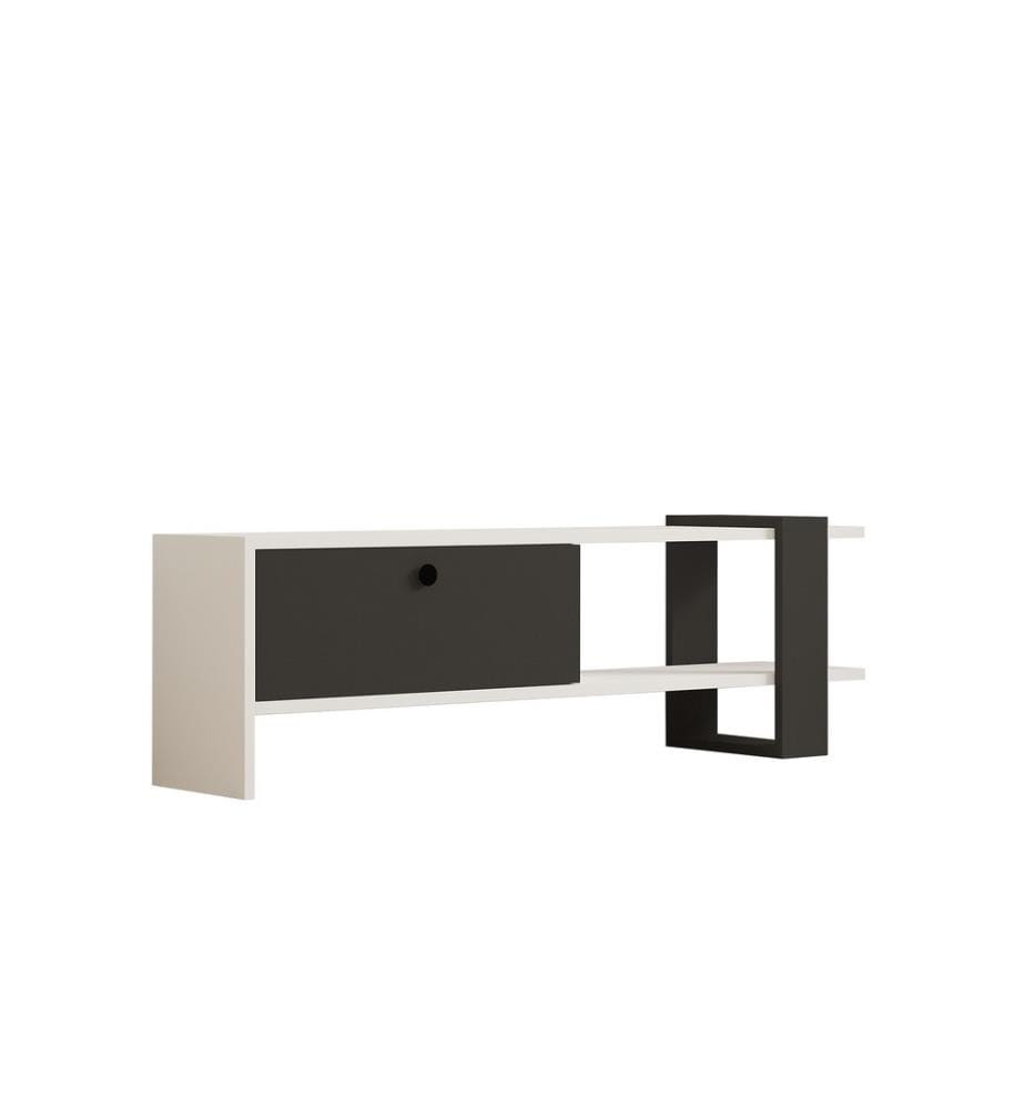 TV Stand, AnthraciteWhite, Melamine Coated Particle Board