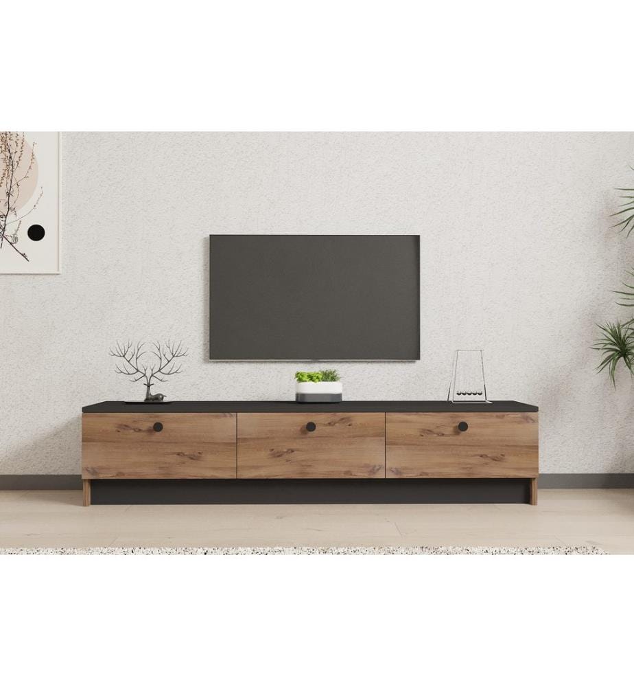 Noirs, Armoires De Télévision, 35X160X35 cm, Plaque De Particules Enrobée De Mélamine