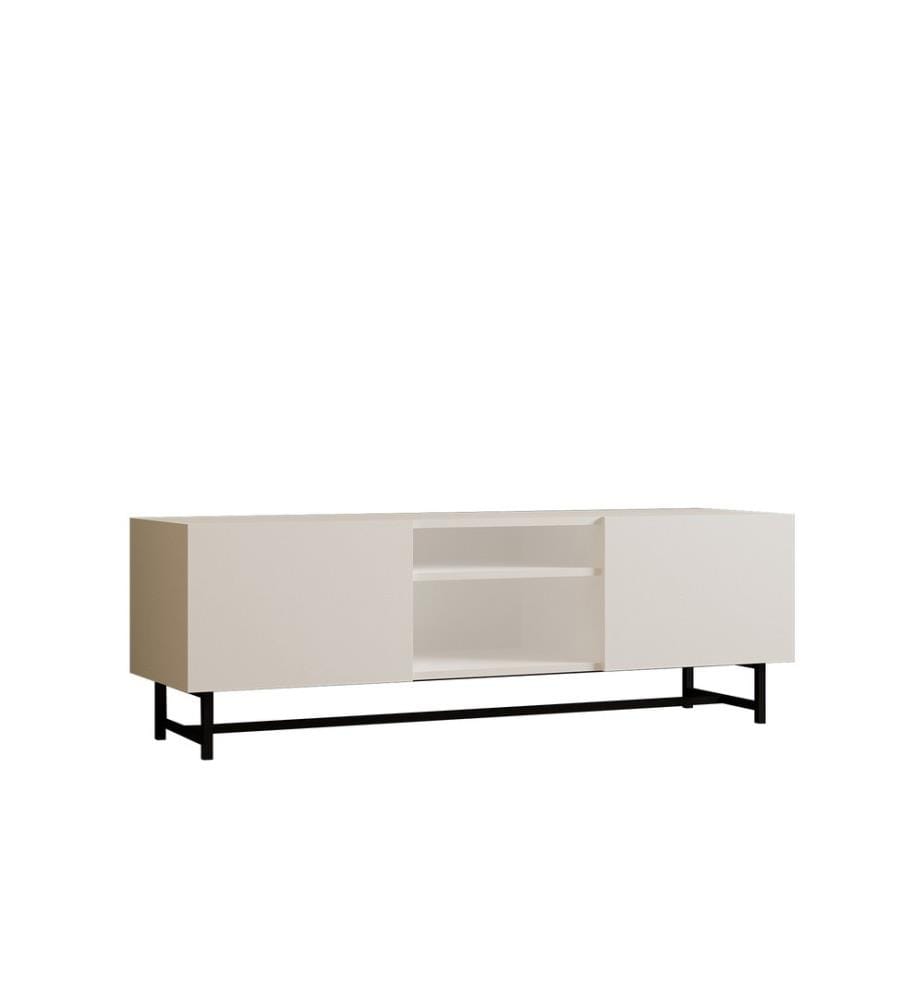 TV Stand, White, Melamine Coated Particle Board
