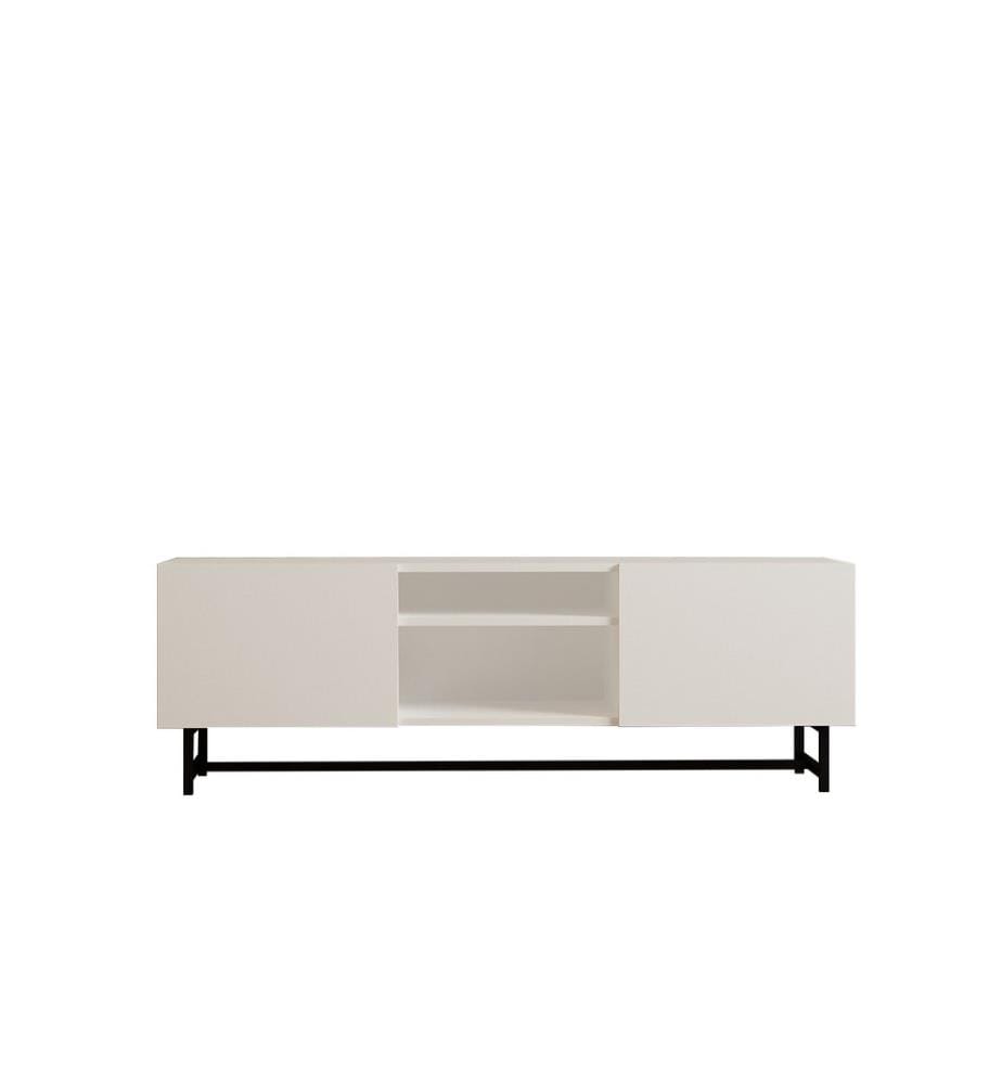 TV Stand, White, Melamine Coated Particle Board