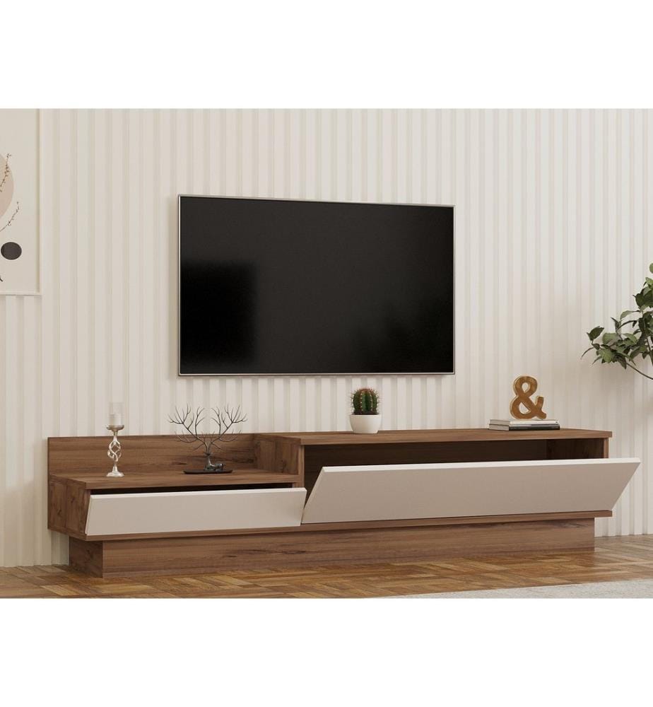 TV Stand, Atlantic PineWhite, Melamine Coated Particle Board