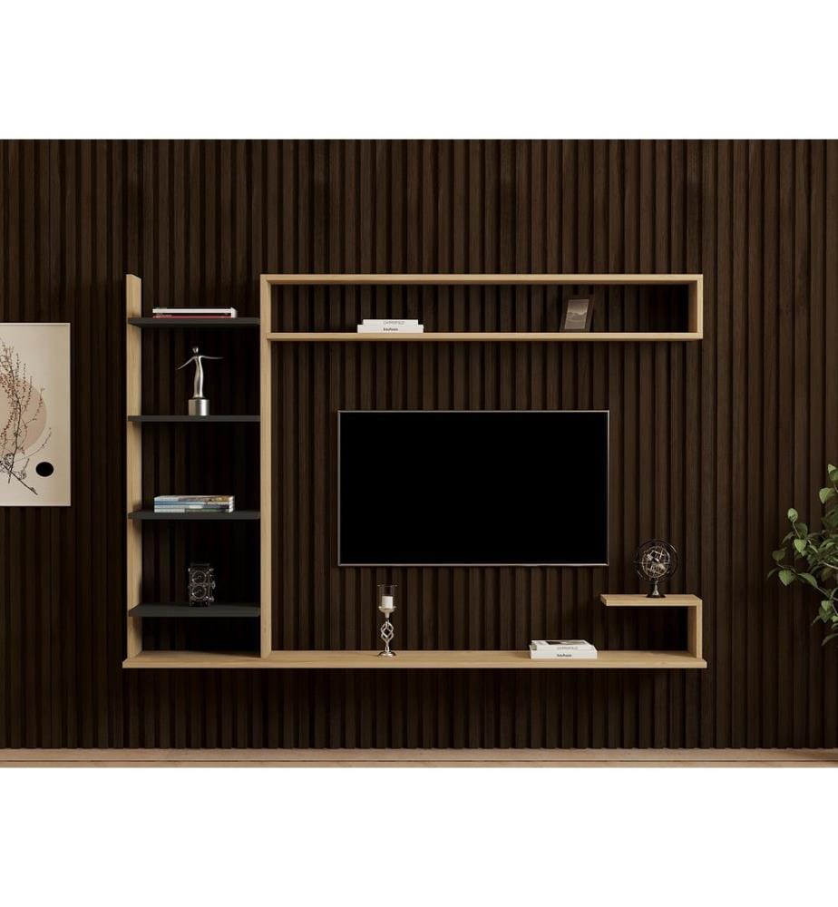 TV Unit, SapphireAnthracite, Melamine Coated Particle Board