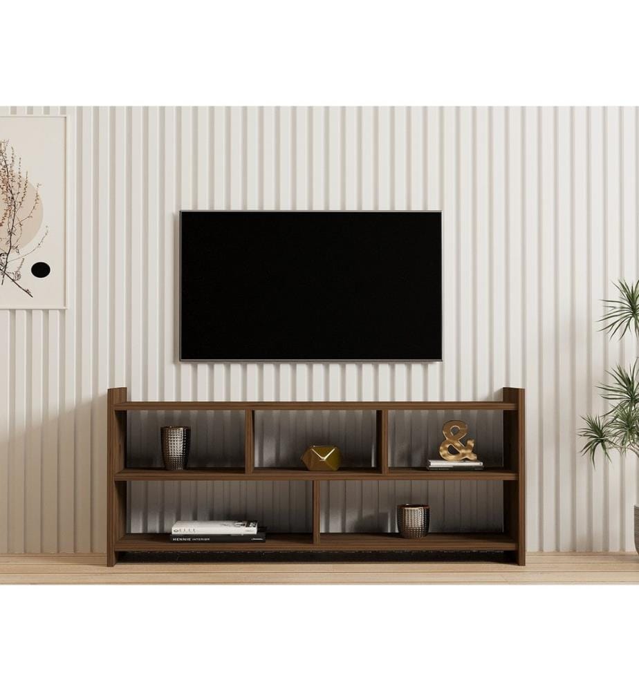 TV Stand, Walnut, Melamine Coated Particle Board