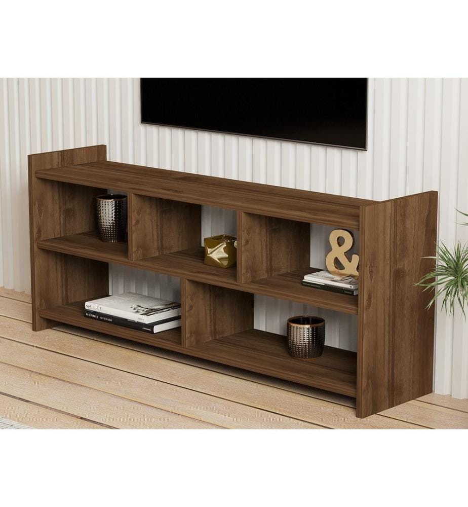 TV Stand, Walnut, Melamine Coated Particle Board