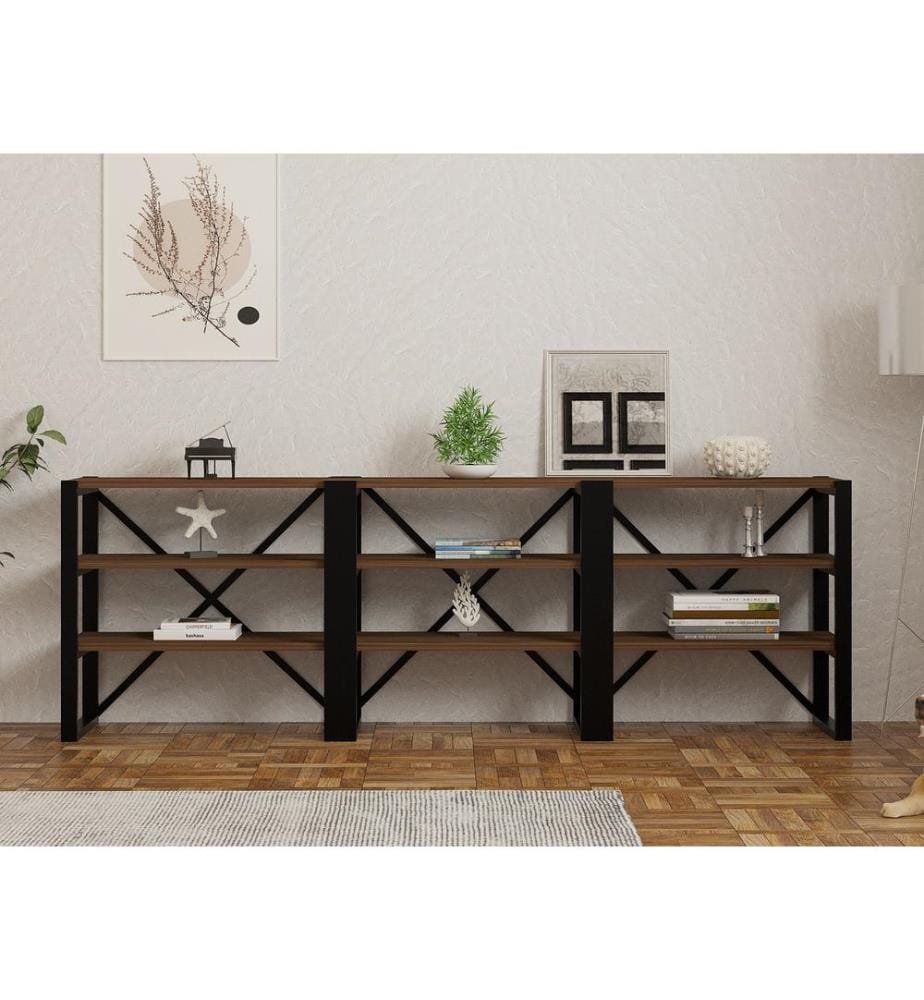 Console, WalnutBlack, Melamine Coated Particle Board