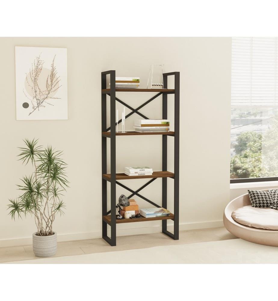 Nussbaumfarbe, Bücherregale, 150X66X32 cm, Melaminbeschichtete Partikelplatte