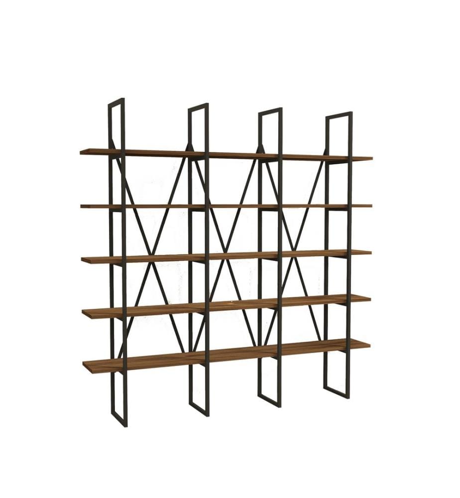 Bookshelf, WalnutBlack, Melamine Coated Particle Board