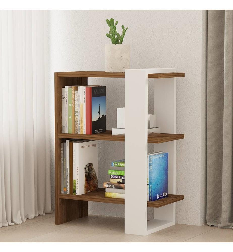 Bookshelf, WalnutWhite, Melamine Coated Particle Board
