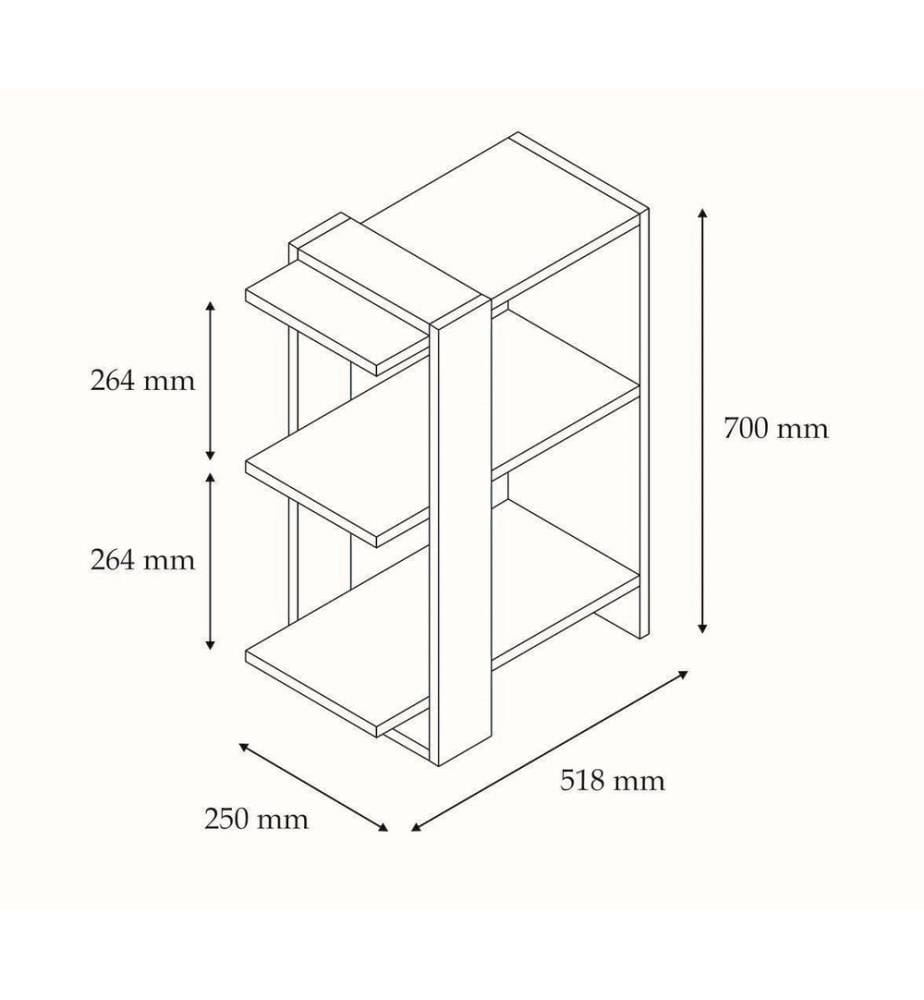 Bookshelf, WalnutWhite, Melamine Coated Particle Board