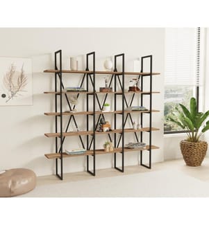 Schwarz, Booksheln, 160X160X26 cm, Piastra Di Particelle Con Rivestimento Melamina