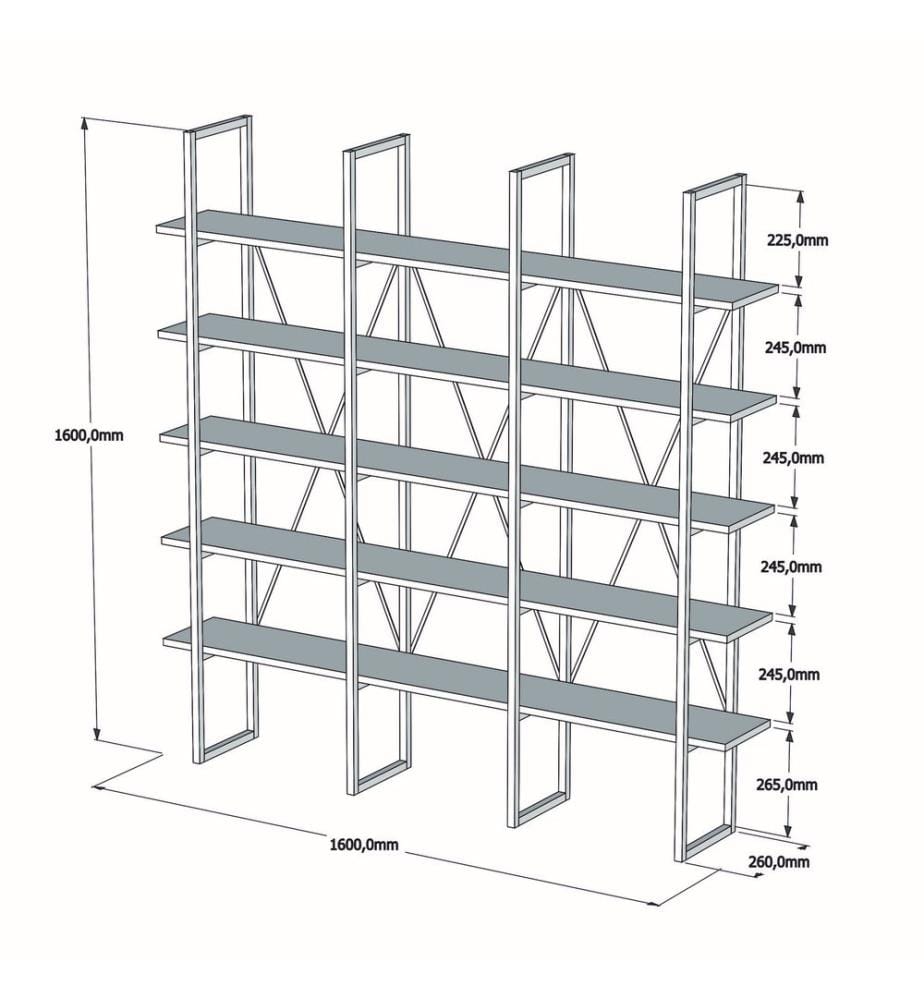 Schwarz, Librairie, 160X160X26 cm, Plaque De Particules Enrobée De Mélamine