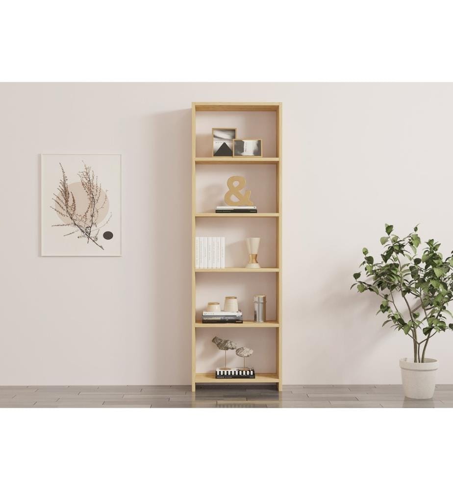 Eichenfarbig, Bücherregale, 50X160X19,6 cm, Melaminbeschichtete Partikelplatte