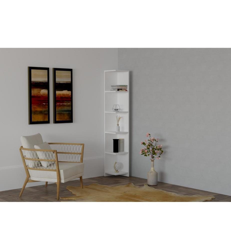 Blanc, Étagères, 160X25X25 cm, Plaque De Particules Enrobée De Mélamine