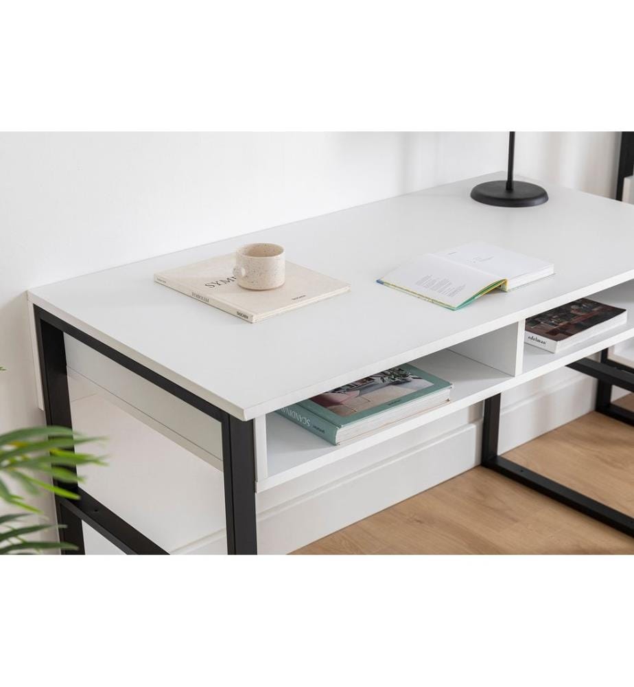 Study Desk, White, Melamine Coated Particle Board