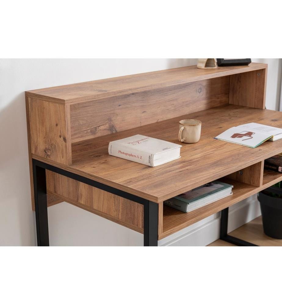 Study Desk, WalnutBlack, Melamine Coated Particle Board