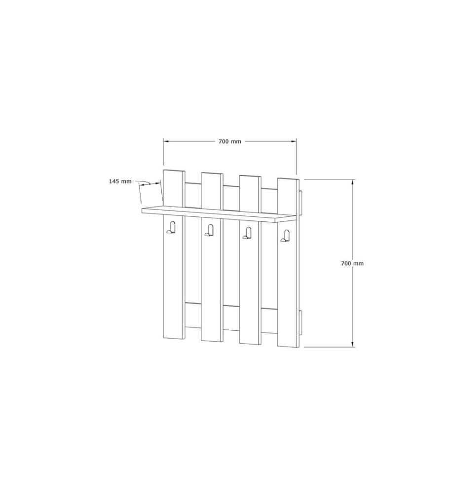 Wall Hook, Walnut, Melamine Coated Particle Board