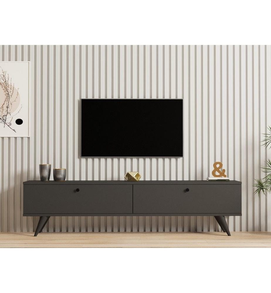 TV-Ständer, Anthrazit, 100% Melaminharzbeschichtete Spanplatte