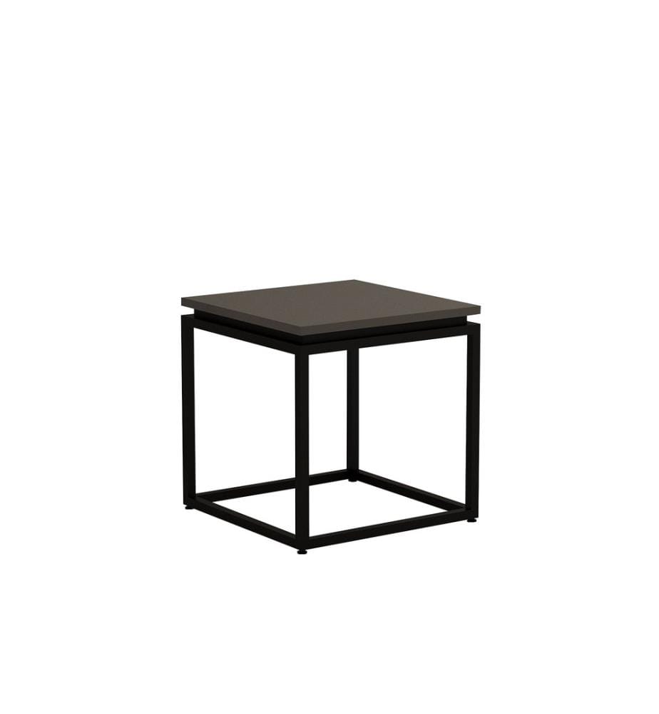 Noir, Tables Basses, 45,5X45X45 cm, Assiette De Particules Enrobée De Mélamine