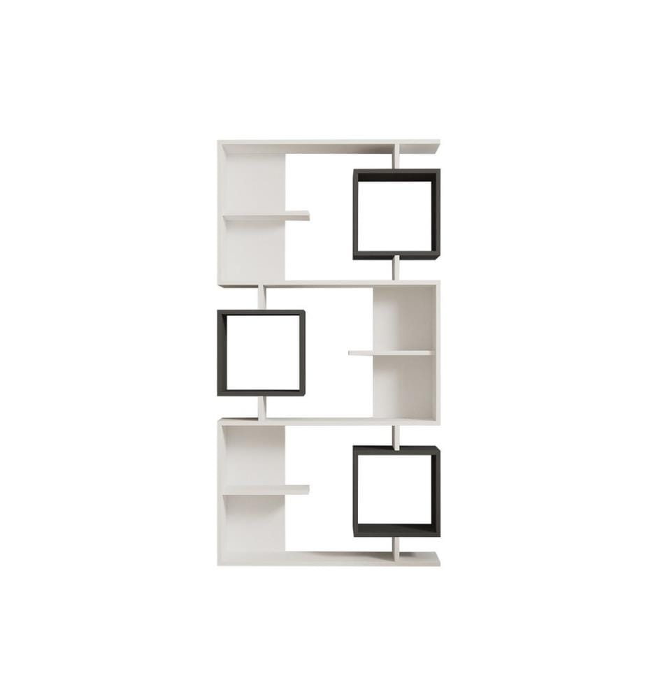 Libreria, Bianco Piastra Di Particelle Antracite, Di Melamina