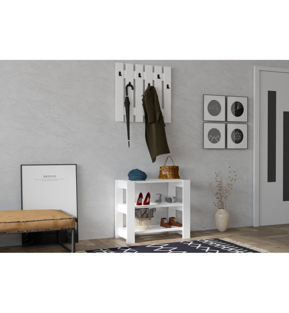 Hallstand, Blanc, Disque De Particules Recueillies En Mélamine