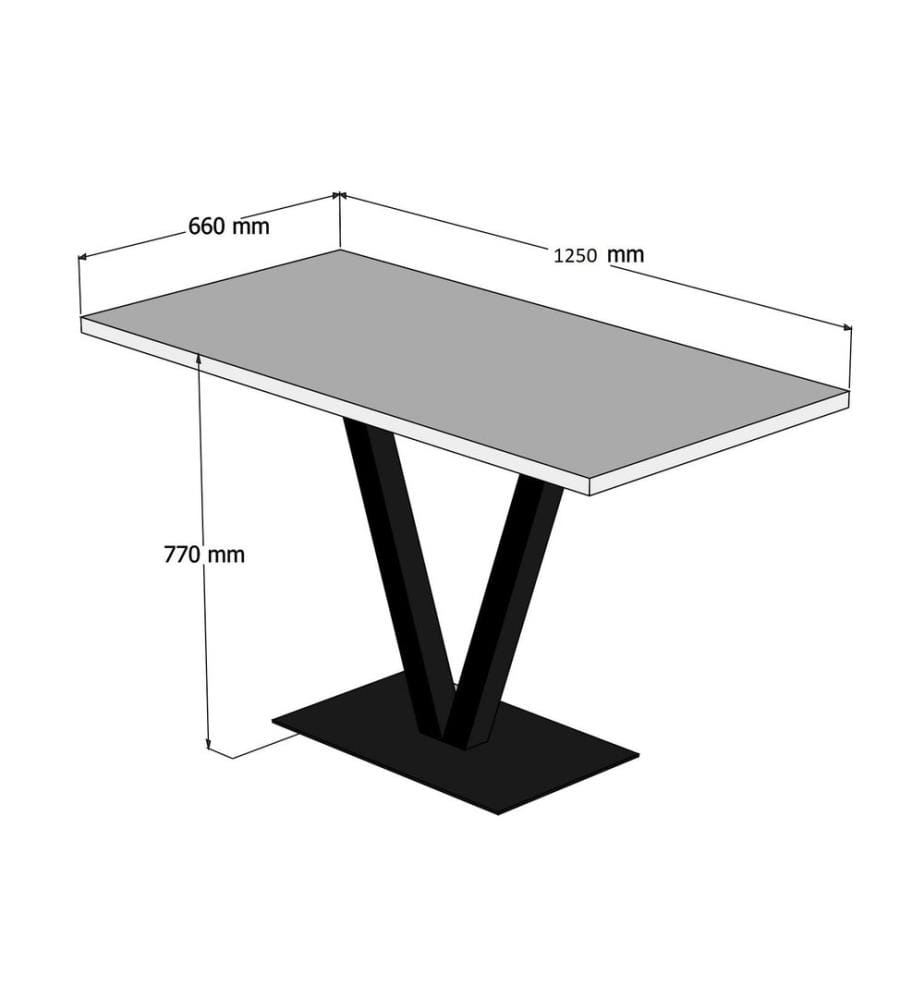 Esstisch, Walnuss, Schwarz, Kiefernholz, Metallbeine