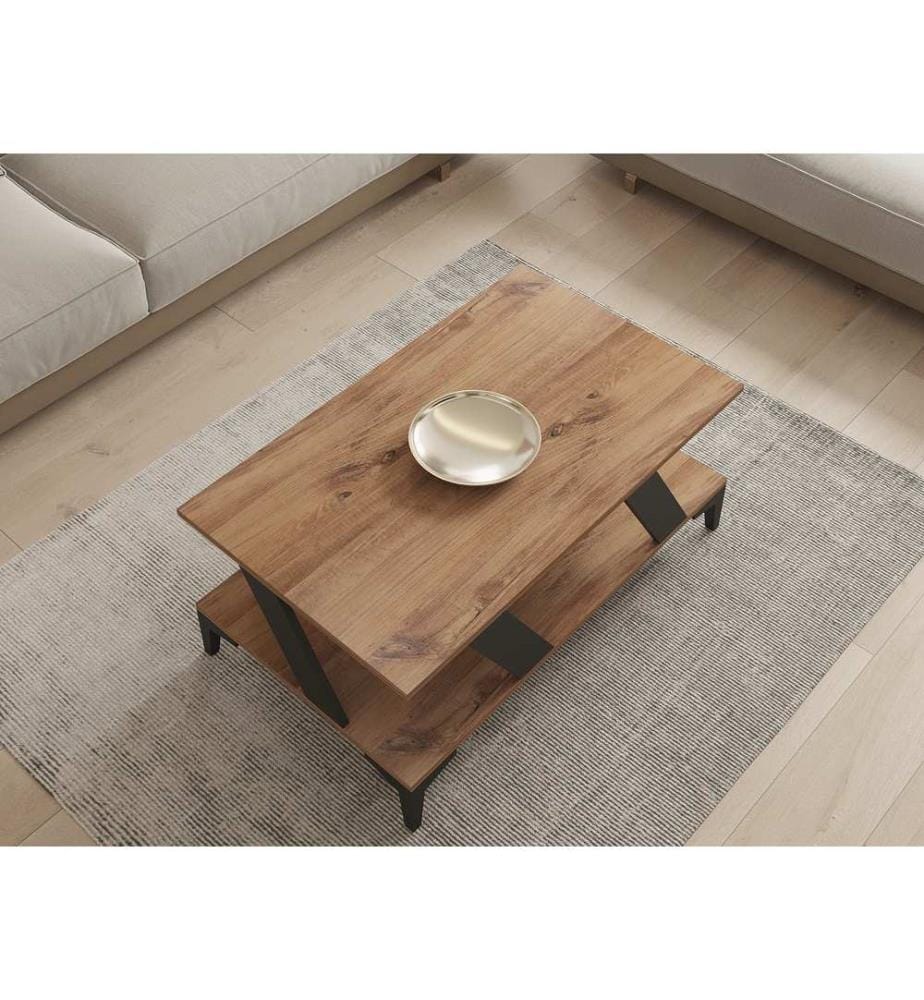 Table à café, Anthracite, Pin Atlantique, Panneau de particules mélaminé